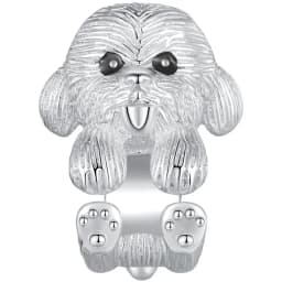 WOSTU Dog Charms Pendant 925 Sterling Silver Zirconia Animal Pooch Doggy Bulldog Beads Fit Original Bracelet Pendant DIY Jewelry