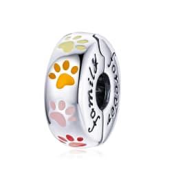 WOSTU Dog Charms Pendant 925 Sterling Silver Zirconia Animal Pooch Doggy Bulldog Beads Fit Original Bracelet Pendant DIY Jewelry
