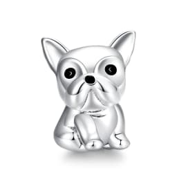 WOSTU Dog Charms Pendant 925 Sterling Silver Zirconia Animal Pooch Doggy Bulldog Beads Fit Original Bracelet Pendant DIY Jewelry