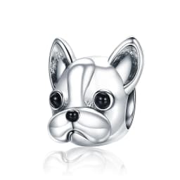 WOSTU Dog Charms Pendant 925 Sterling Silver Zirconia Animal Pooch Doggy Bulldog Beads Fit Original Bracelet Pendant DIY Jewelry