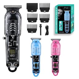 Hair Cut Machine Rechargeable Hair Clippers Transparent Professional Clippers Electric Hair Trimmers Shaver for Men