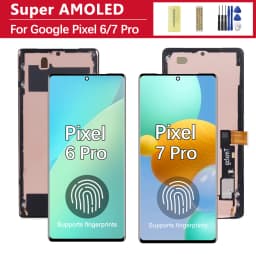 6.7'' Super AMOLED For Google Pixel 7 Pro GP4BC Lcd Display Digital Touch Screen Replacement For Google Pixel 6 Pro GLUOG Screen