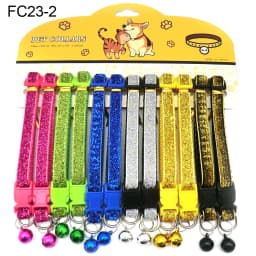 12Pcs Wholesale Mix Color Anti-Lost Dog Collars Pet Cat Puppy Buckle Collar with Bell 6 Colors Footprint