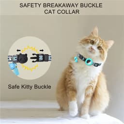 New Airtag Pet Collar Adjustable Nylon Puppy Cat Collar With Bell Anti-lost Pet Necklace With Apple Airtag Holder Pet Supplies