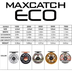 Maximumcatch ECO Fly Fishing Reel 3/4/5/6/7/8WT Large Arbor Die Casting Aluminum Fly Reel Smooth Drag Trout Bass Fishing Reel