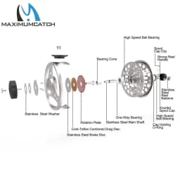 Maximumcatch ECO Fly Fishing Reel 3/4/5/6/7/8WT Large Arbor Die Casting Aluminum Fly Reel Smooth Drag Trout Bass Fishing Reel