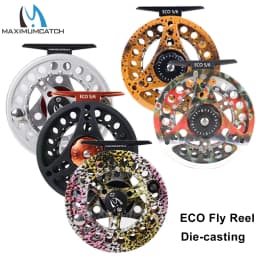 Maximumcatch ECO Fly Fishing Reel 3/4/5/6/7/8WT Large Arbor Die Casting Aluminum Fly Reel Smooth Drag Trout Bass Fishing Reel