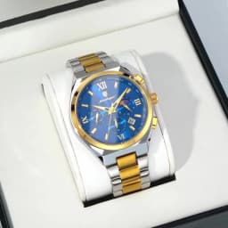 POEDAGAR Fashion Functional Man Wristwatch Luminous Week Date Business Watch For Men Stainless Steel Sports Men's Quartz Watches