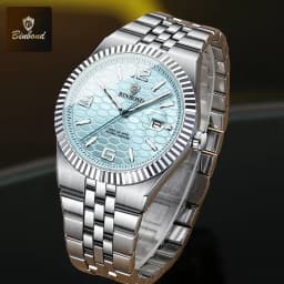 BINBOND Top Business Men's Watches Stainless Steel Textured Luminous Dial Leisure Quartz Watch Waterproof Outdoor Sports Watch