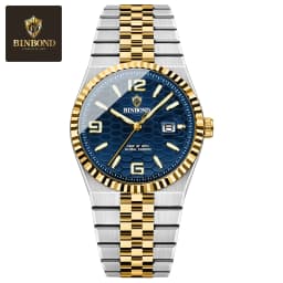 BINBOND Top Business Men's Watches Stainless Steel Textured Luminous Dial Leisure Quartz Watch Waterproof Outdoor Sports Watch