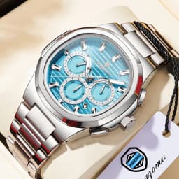 PAAZOMU Fashion Brand Man Wristwatch Waterproof Stainless Steel Luminous Men Watch Chronograph Date Luxury Quartz Men's Watches