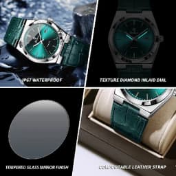 BINBOND Luxury Quartz Wristwatches Luminous Waterproof Auto Date Men's Watch Business Sport Fashion Casual Reloj Leather Clock