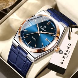 BINBOND Luxury Quartz Wristwatches Luminous Waterproof Auto Date Men's Watch Business Sport Fashion Casual Reloj Leather Clock