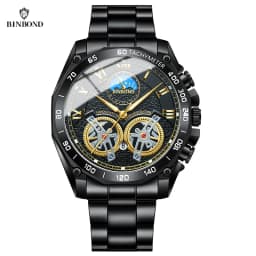 BINBOND Luxury Men Quartz Watches Fashion Concept Decorative Dial Casual Military Sports Wristwatch Waterproof Men's Clock