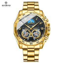 BINBOND Luxury Men Quartz Watches Fashion Concept Decorative Dial Casual Military Sports Wristwatch Waterproof Men's Clock