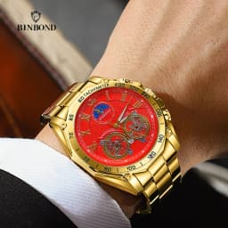BINBOND Luxury Men Quartz Watches Fashion Concept Decorative Dial Casual Military Sports Wristwatch Waterproof Men's Clock