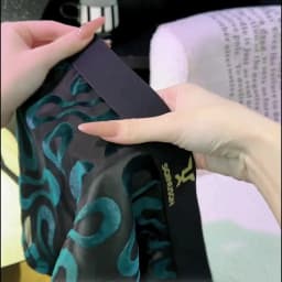 Luxury Men's Sheer Mesh Boxer Briefs Sexy Velvet Flocked Print Underwear Wide Elastic Waistband Breathable 3D Contour Pouch No R