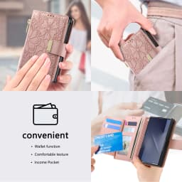 Fashionable Embossed Zipper Flip Card Slot Wallet Leather Case for Samsung Z Fold 8 Wide Shockproof Book Stand Slim fit Cover