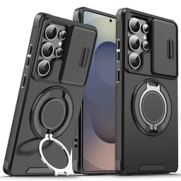 Magnetic Ring Stand Phone Cases For Samsung Galaxy S26 S25 S24 S23 S22 Ultra Plus S21 FE Case Slide Camera Protector Armor Cover