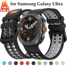 Two-tone Silicone Strap For Samsung Galaxy Watch Ultra 2025 Outdoor Sports Breathable Bracelet Correa for Galaxy Watch Ultra 2