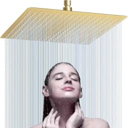 High Pressure Waterfall Stainless Steel Shower Head Golden High Flow 8" 10" 12" Pressure Boosting Design Spa Bathroom Showerhead