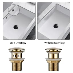 Bagnolux Polished Gold Basin Sink Drainer Corrosion Resistant Easy To Clean Pop Up Button Round Hole Bathroom Hotel Drainer