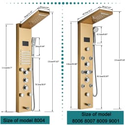 Newly Luxury Black/Brushed Bathroom Shower Faucet LED Shower Panel Column Bathtub Mixer Tap With Hand Shower Temperature Screen