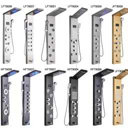 Newly Luxury Black/Brushed Bathroom Shower Faucet LED Shower Panel Column Bathtub Mixer Tap With Hand Shower Temperature Screen