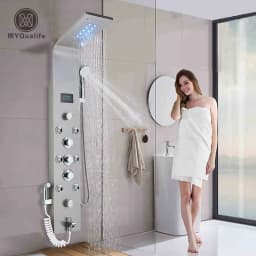 Bathroom Shower Panel LED Rainfall/Waterfall Shower Head