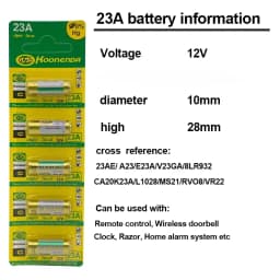 23A 12V Batteries Primary Dry Alkaline Battery L1028 21/23 A23 E23A K23A V23GA GP23A RV08 LRV08 Flashlight Mouse Remote Control