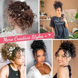 Synthetic Fiber Messy Bun Short Curly Ponytail Extension - Elastic Drawstring Loose Hair Bun Pieces For Women With Thinning Hair