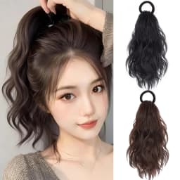 12inch Hair Ponytail Extensions Wig Wavy Curly Ponytail Hairpiece with Elastic Rubber Band Fluffy Wavy Ponytail for Women Wear
