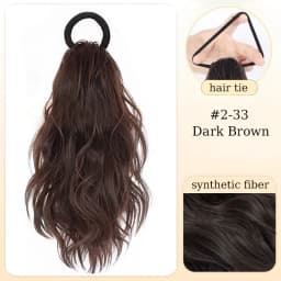 12inch Hair Ponytail Extensions Wig Wavy Curly Ponytail Hairpiece with Elastic Rubber Band Fluffy Wavy Ponytail for Women Wear