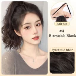 12inch Hair Ponytail Extensions Wig Wavy Curly Ponytail Hairpiece with Elastic Rubber Band Fluffy Wavy Ponytail for Women Wear
