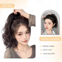 12inch Hair Ponytail Extensions Wig Wavy Curly Ponytail Hairpiece with Elastic Rubber Band Fluffy Wavy Ponytail for Women Wear