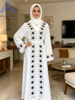 Muslim Diamonds Robe Woman Floral Closed Abaya With Hijab Set Dubai Luxury Arabian Ramadan Dresses Islam Malaysian Prayer Outfit
