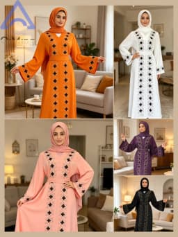 Muslim Diamonds Robe Woman Floral Closed Abaya With Hijab Set Dubai Luxury Arabian Ramadan Dresses Islam Malaysian Prayer Outfit