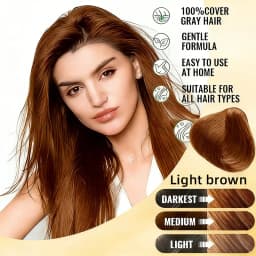 YUITIKUE 3-in-1 Light Brown Hair Dye Shampoo | 3-Step Easy Application For Natural Gray Coverage & Moisturizing Care 100ml