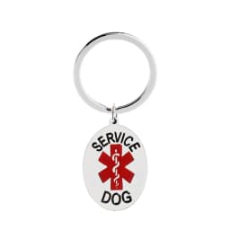 ESA Emotional Support Animal Dog Tag Stainless Steel Red Medical Alert Service Dog Pendant Keychain Key Chains