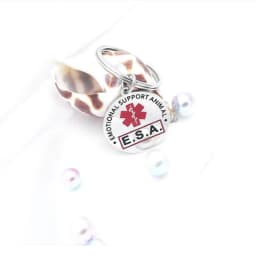 ESA Emotional Support Animal Dog Tag Stainless Steel Red Medical Alert Service Dog Pendant Keychain Key Chains