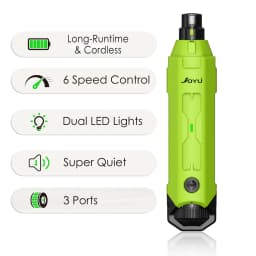 6-Speed Dog Nail Grinder Enhanced Pet Nail Grinder Super Quiet Rechargeable Electric Dog Nail Trimmer Painless Paws Grooming
