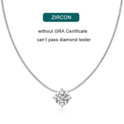 KNOBSPIN D VVS1 Moissanite Pandent Necklace s925 Sterling Silver Plated 18k White Gold GRA Certified Dainty Necklaces for Women