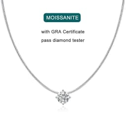 KNOBSPIN D VVS1 Moissanite Pandent Necklace s925 Sterling Silver Plated 18k White Gold GRA Certified Dainty Necklaces for Women