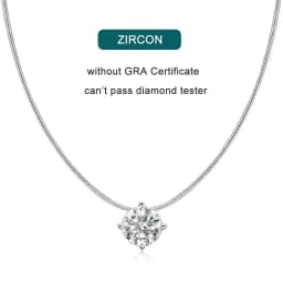 KNOBSPIN D VVS1 Moissanite Pandent Necklace s925 Sterling Silver Plated 18k White Gold GRA Certified Dainty Necklaces for Women