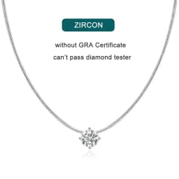 KNOBSPIN D VVS1 Moissanite Pandent Necklace s925 Sterling Silver Plated 18k White Gold GRA Certified Dainty Necklaces for Women