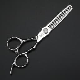 XUANTENG 6-inch Silver Professional Hair Scissors, Barber Cutting Scissors and Thinning Scissors, Hair Salon Tools