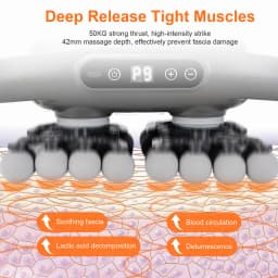 42 Heads Fascia Gun Wireless Vibration Body Massage Gun 9 Speed Red Light Deep Tissue Muscle Relax Massager for Gym Office Home