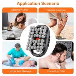 42 Heads Fascia Gun Wireless Vibration Body Massage Gun 9 Speed Red Light Deep Tissue Muscle Relax Massager for Gym Office Home