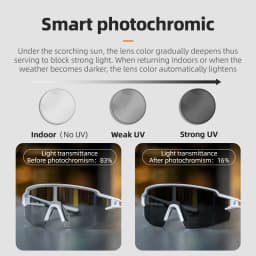 ROCKBROS Photochromic Anit-fog Bicycle Glasses UV400 Sun Protection Bike Sunglasses Sports Run MTB Road Cycling Eyewear Goggles