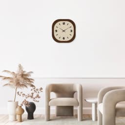 French-Style Retro Cream Crystal Porcelain Square-Shaped Simple Pattern Wooden Wall Clock for Living Room, Bedroom, Kitchen, Home Decoration, Silent Quartz Clock, Holiday Gift, 12 Inches 14inch 16inch (Battery Not Included)